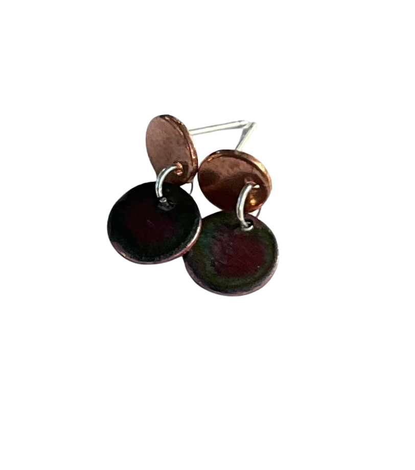 Enamel Stud Earrings