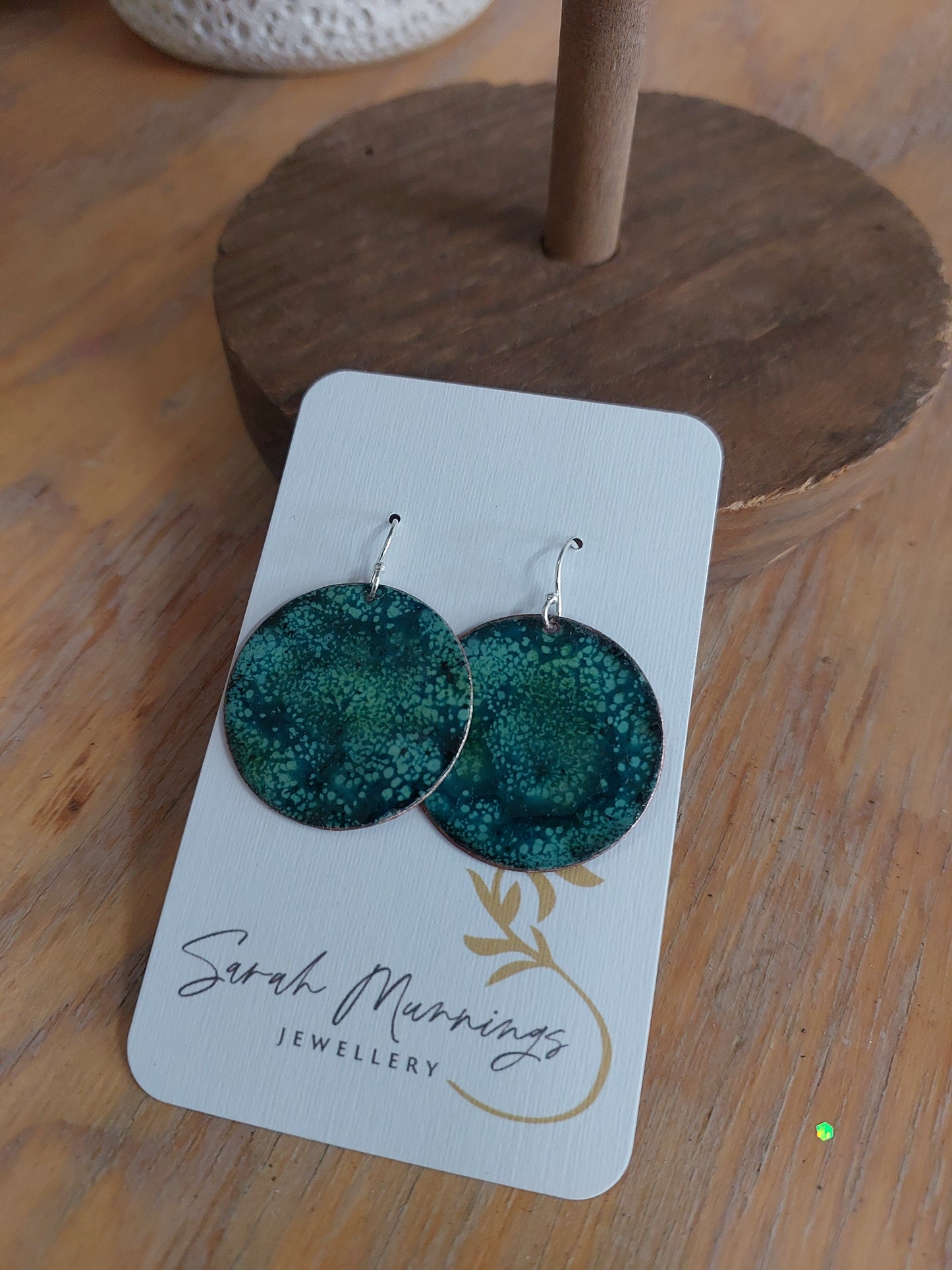 Enamel Hanging Earrings