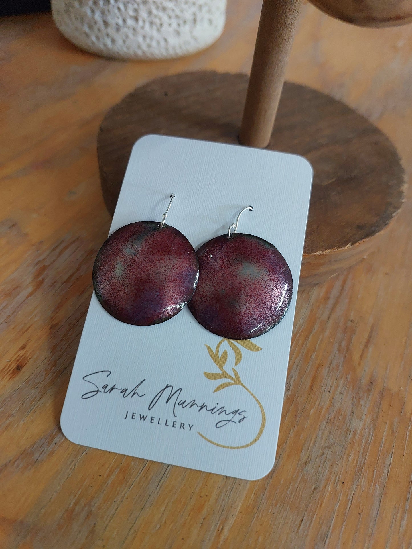 Enamel Hanging Earrings