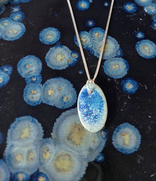 Silver seas enamel necklaces