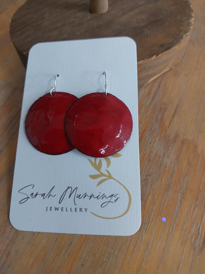 Enamel Hanging Earrings