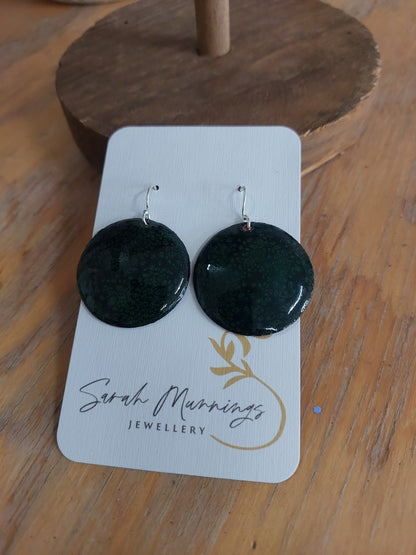Enamel Hanging Earrings