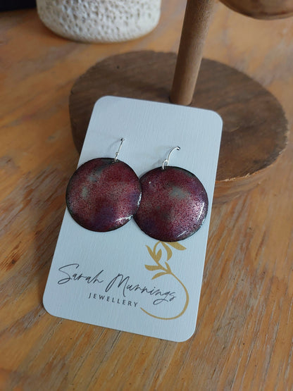 Enamel Hanging Earrings