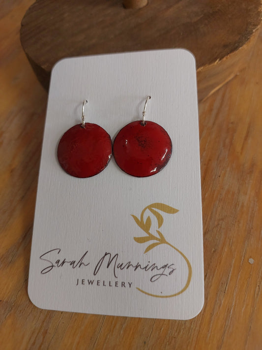 Enamel Hanging Earrings