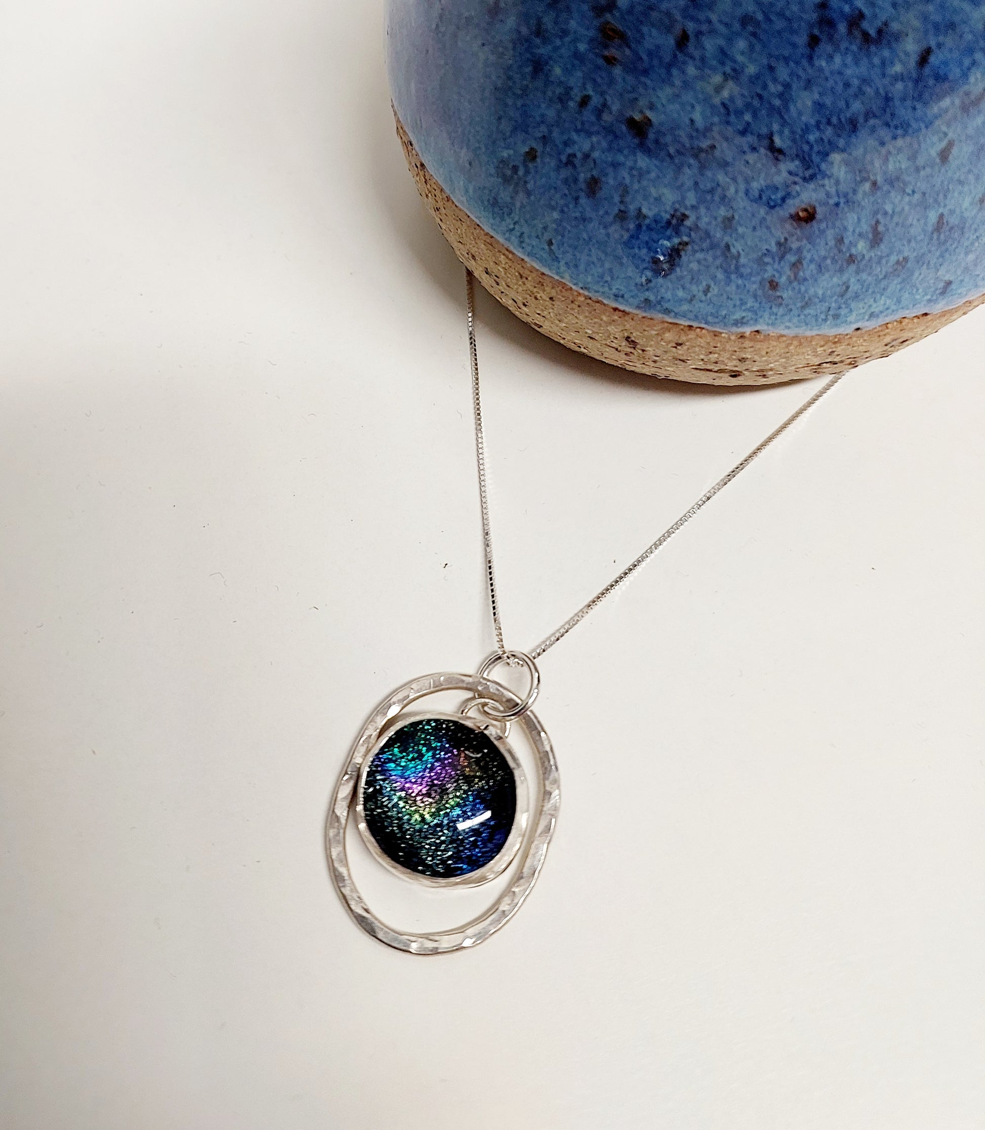 Galaxy Dichroic glass necklace - Sarah Munnings Jewellery