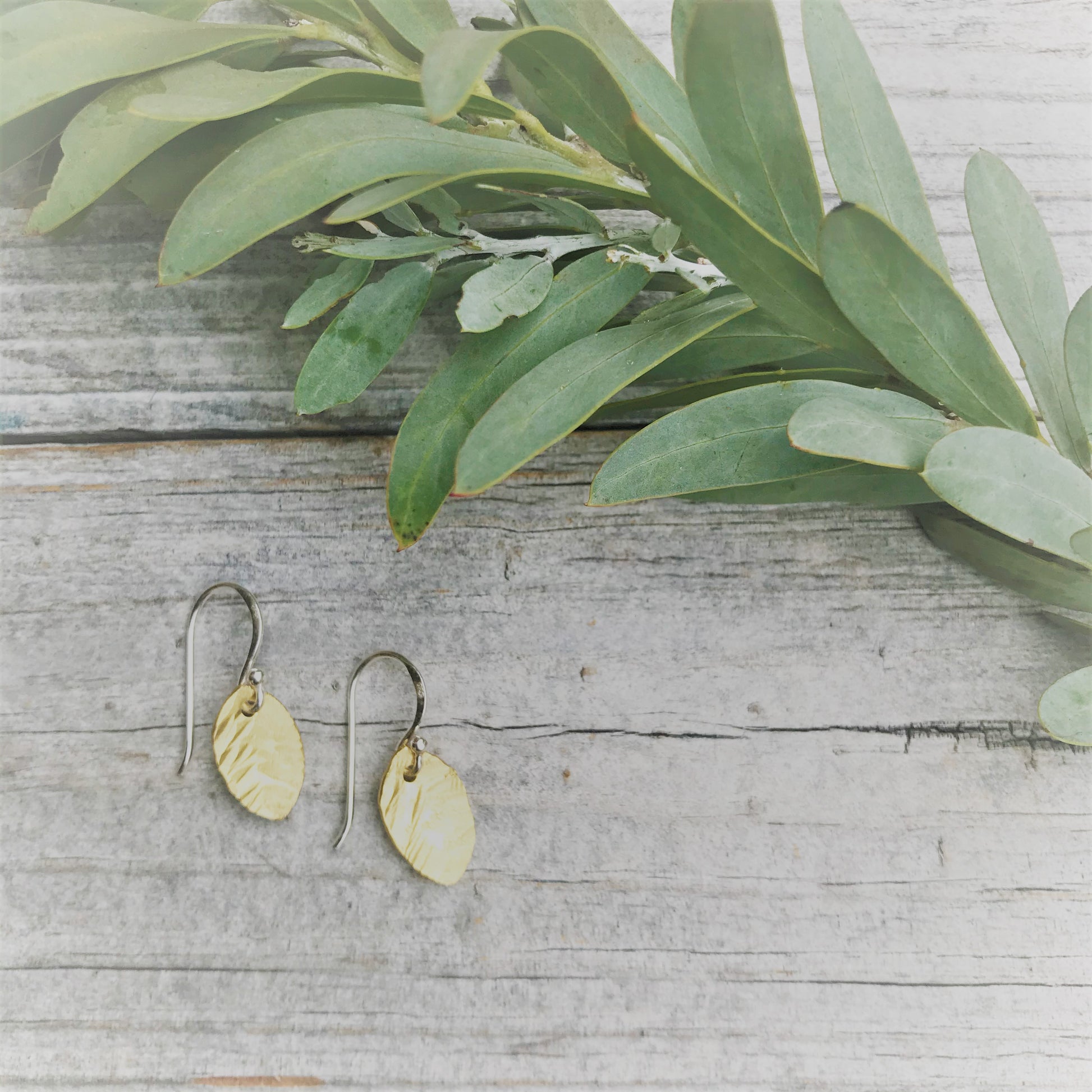Tiny leaf earrings - Sarah Munnings Jewellery