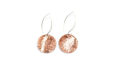 Large Copper Disc Earrings - Sarah Munnings Jewellery
