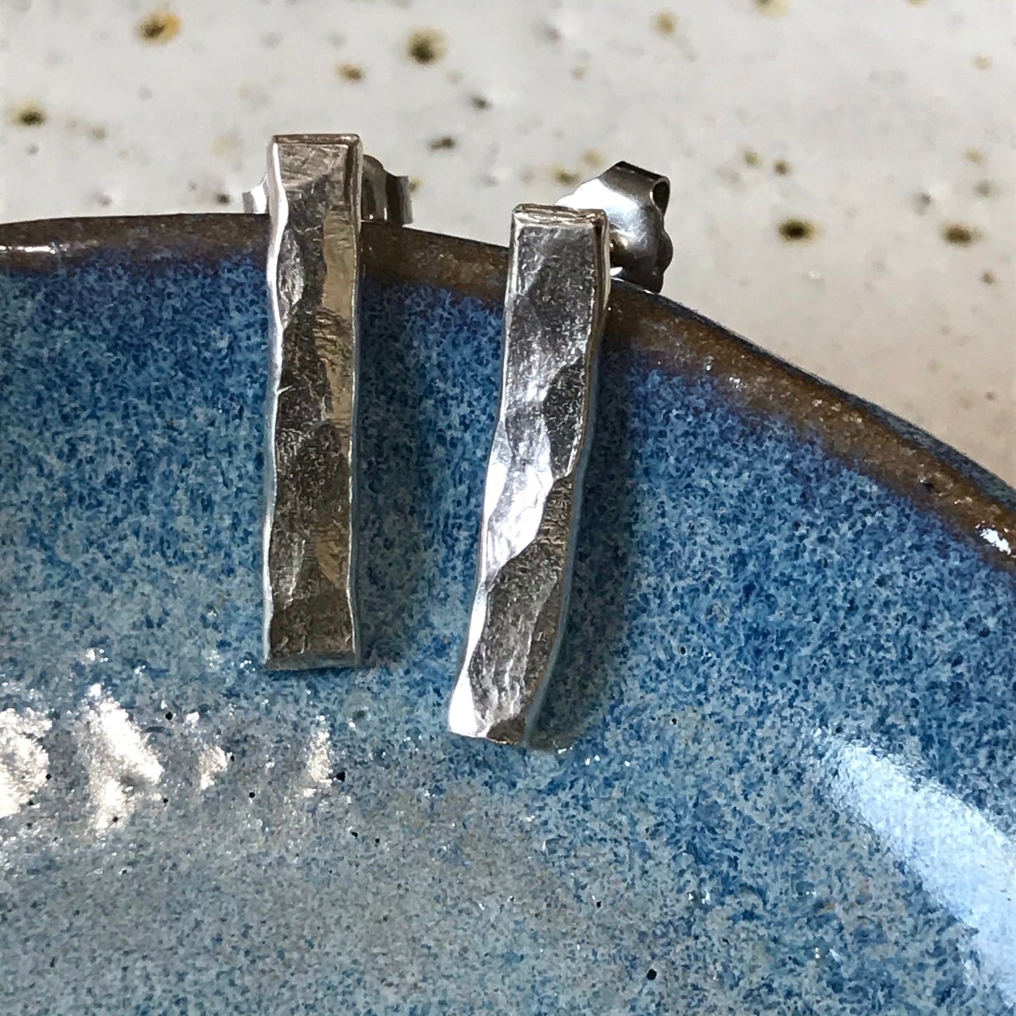 Sterling silver oblong studs - Sarah Munnings Jewellery